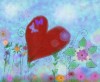 Red Heart with flowers, image